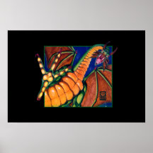 Copie de dragon de Shivan sur le noir Posters