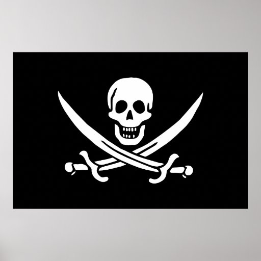 Copie de drapeau de pirate de Jack de calicot Posters