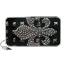 COPIE DE HARD ROCK DE GOUJONS DE FLEUR DE LIS ON HAUT-PARLEURS MOBILES