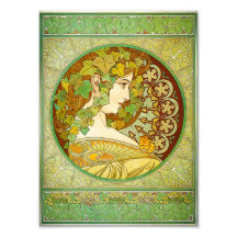Copie de laurier d'Alphonse Mucha Impressions Photographiques