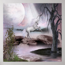 Copie de licornes de Fae d'anges Poster