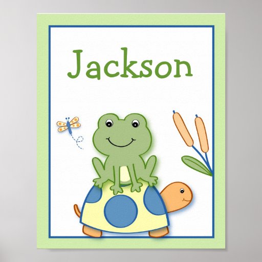 Copie de nom d'art de mur de crèche de tortue de g posters