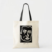 copie de signiture, autoportrait sac en toile