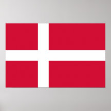 Copie de toile avec le drapeau du Danemark Poster