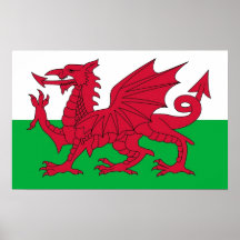 Copie de toile avec le drapeau du Pays de Galles Posters