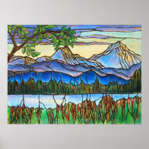 Copie de toile de paysage de "un jour beau" affiche