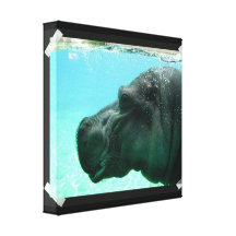 Copie de toile d'hippopotame de natation toile tendue sur châssis