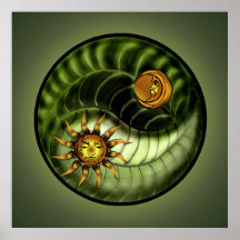 Copie de Yin Yang de jour de la terre Affiches