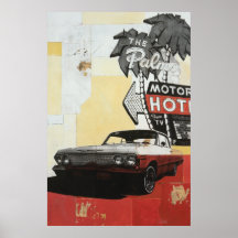Copie d'hôtel de moteur de paumes poster