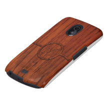 Copie en bois d'acajou de monogramme coque galaxy nexus