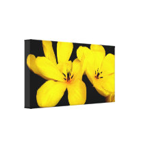 Copie enveloppée par toile jaune de fleur toile tendue sur châssis