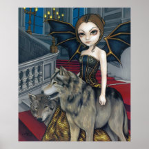Copie féerique d'art de vampire gothique de manoir poster