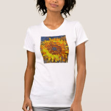 Copie lumineuse d'art numérique de mosaïque de cer t-shirt