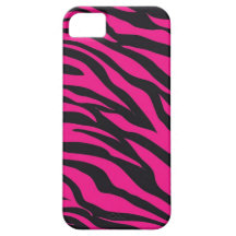 Copie noire fuchsia de rayures de zèbre de roses i coques Case-Mate iPhone 5