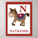 Copie occidentale de crèche de cheval de thème affiches