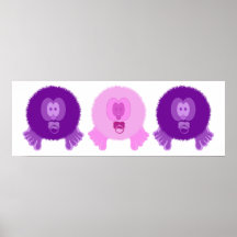 Copie pourpre et rose d'affiche de bébés de Pom Po