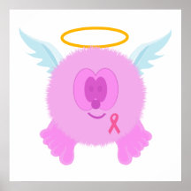 Copie rose d'affiche d'ange de ruban