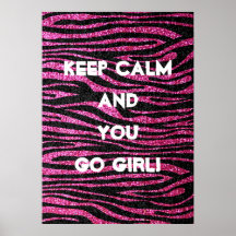 Copie rose et noire de zèbre bling (scintillement  posters