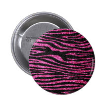 Copie rose et noire de zèbre bling (scintillement  badges avec agrafe