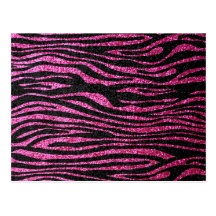 Copie rose et noire de zèbre bling (scintillement  carte postale