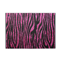 Copie rose et noire de zèbre bling (scintillement  étui iPad mini