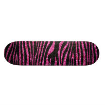 Copie rose et noire de zèbre bling (scintillement  planche à roulette