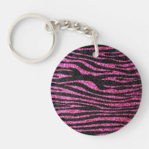 Copie rose et noire de zèbre bling (scintillement  porte-clé