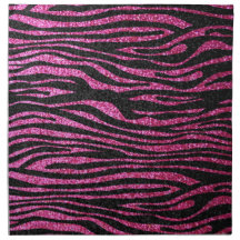 Copie rose et noire de zèbre bling (scintillement  serviette en tissu