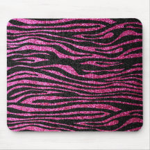 Copie rose et noire de zèbre bling (scintillement  tapis de souris