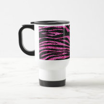 Copie rose et noire de zèbre bling (scintillement  mugs à café