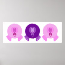 Copie rose et pourpre d'affiche de bébés de Pom Po
