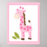 COPIE ROSE MIGNONNE D'ART DE MUR DE GIRAFE affiches