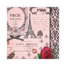 Copie rose vintage d'art de toile de collage de Pa Toile Tendue Sur Châssis