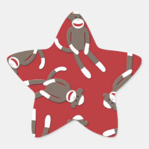 Copie rouge de singe de chaussette autocollants