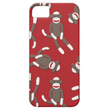 Copie rouge de singe de chaussette coques iPhone 5