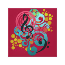 Copie (rouge) de toile de remous de musique toiles tendues