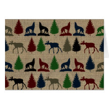 Copie rustique de toile de jute de pin de loup d'o carte