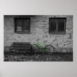 copie verte de photo de vélo affiches