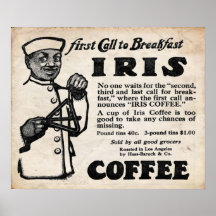 Copie vintage de café de marque d'iris affiches