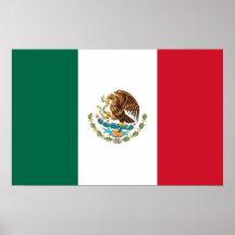 Copie vue avec le drapeau du Mexique Affiches