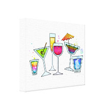 COPIES de TOILE étirées EN VERRE de COCKTAIL Toile Tendue Sur Châssis