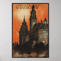 Copies de voyage de Cracovie rétros d'annonce vint