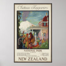 Copies de voyage de la Nouvelle Zélande rétros d'a