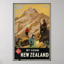 Copies de voyage de la Nouvelle Zélande rétros d'a