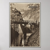 Copies de voyage du Japon rétros d'annonce vintage