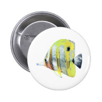 Copper-banded Butterfly Fish buttons