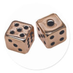 Copper Dice Round Sticker