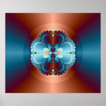Copper Flower Power Print