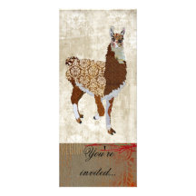 Copper Llama Ornate Invitation