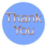 Copper on Blue Thank You Stickers